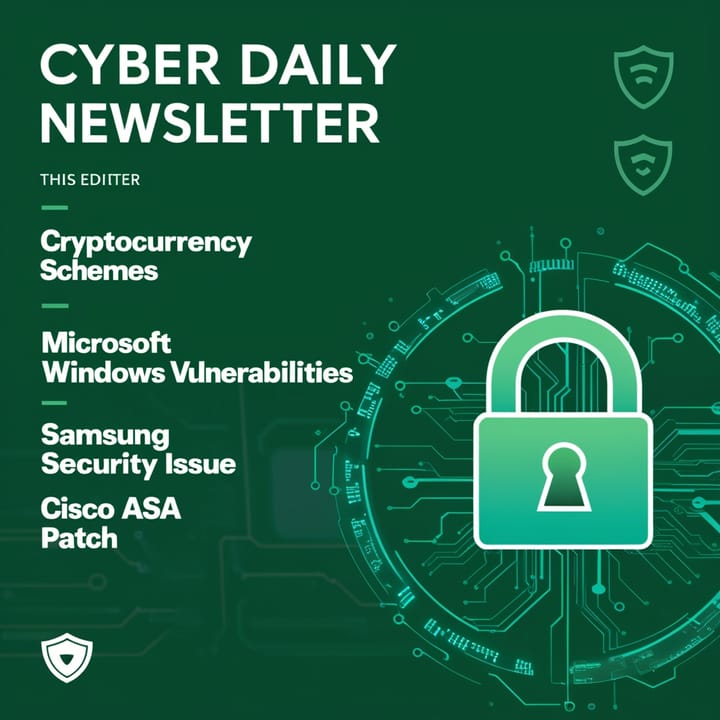 Cyber Daily 10/26: Cloud Servers Cryptocurrency Schemes, Microsoft Windows Vulnerabilities, Samsung Security Issue, Cisco ASA Patch
