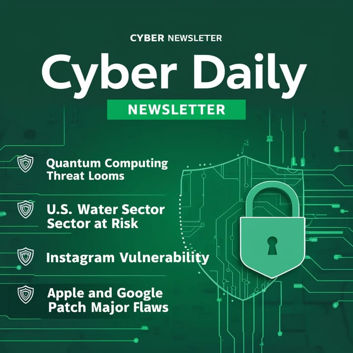 Cyber Daily 10/30: Quantum Computing Threat Looms, U.S. Water Sector at Risk, Instagram Vulnerability, Apple and Google Patch Major Flaws, AI Cyberattacks on the Rise