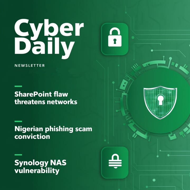 Cyber Daily 11/4: American Water Cyberattack, SharePoint Flaw Threatens Networks, Nigerian Phishing Scam Conviction, Synology NAS Vulnerability, Russian Disinformation Campaign