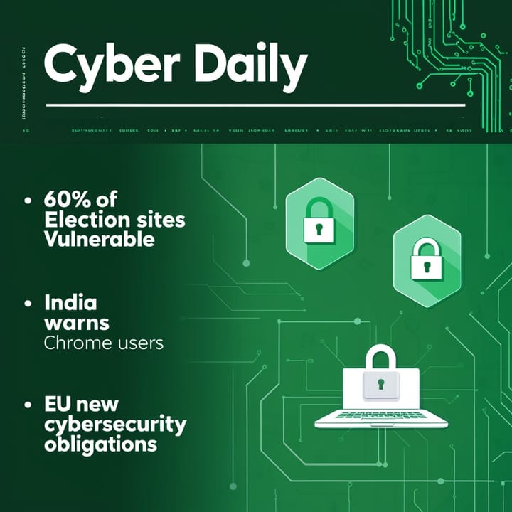Cyber Daily 11/2: Georgia Fights Russian Disinformation, 60% of Election Sites Vulnerable, India Warns Chrome Users, EU's New Cybersecurity Obligations