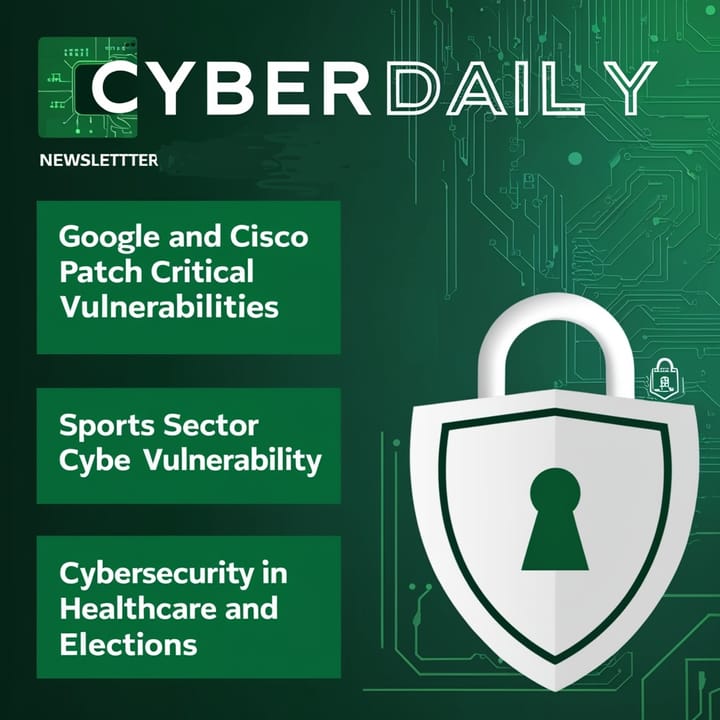 Cyber Daily 11/7: Google and Cisco Patch Critical Vulnerabilities, Open Redirect Attacks Exploited, Sports Sector Cyber Vulnerability, Cybersecurity in Healthcare and Elections