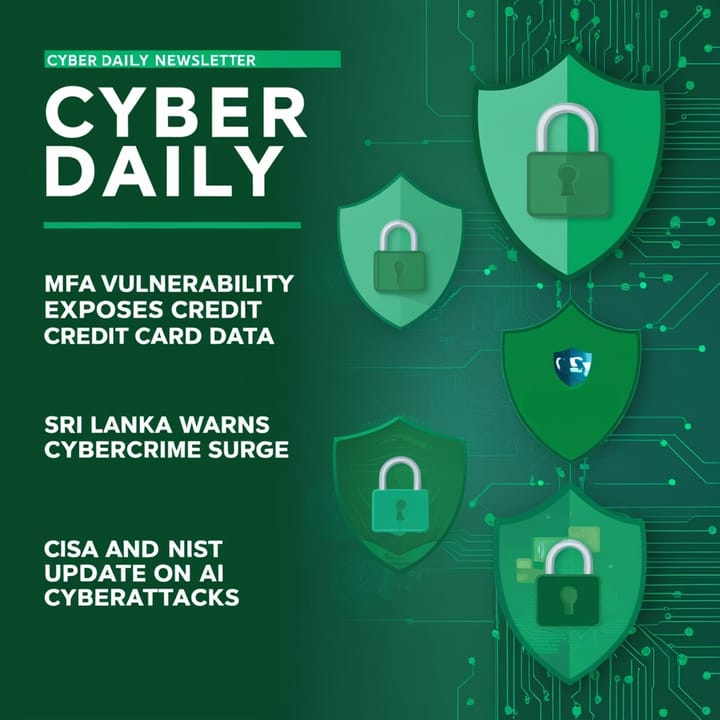 Cyber Daily 11/1: MFA Vulnerability Exposes Credit Card Data, Sri Lanka CERT Warns of Cybercrime Surge,  CISA and NIST Update on AI Cyberattacks