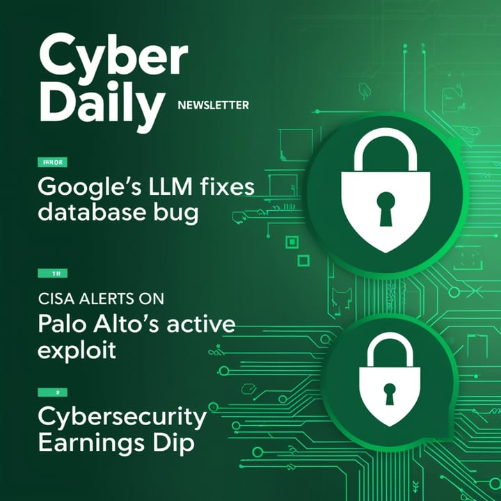 Cyber Daily 11/8: Google's LLM Fixes Database Bug, CISA Alerts on Palo Alto's Active Exploit, Cybersecurity Earnings Dip, Cisco's Wireless Devices Vulnerable